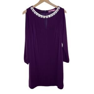 Eliza J Embellished Neckline Open Sleeves Shift Dress Size 8 New With Tags